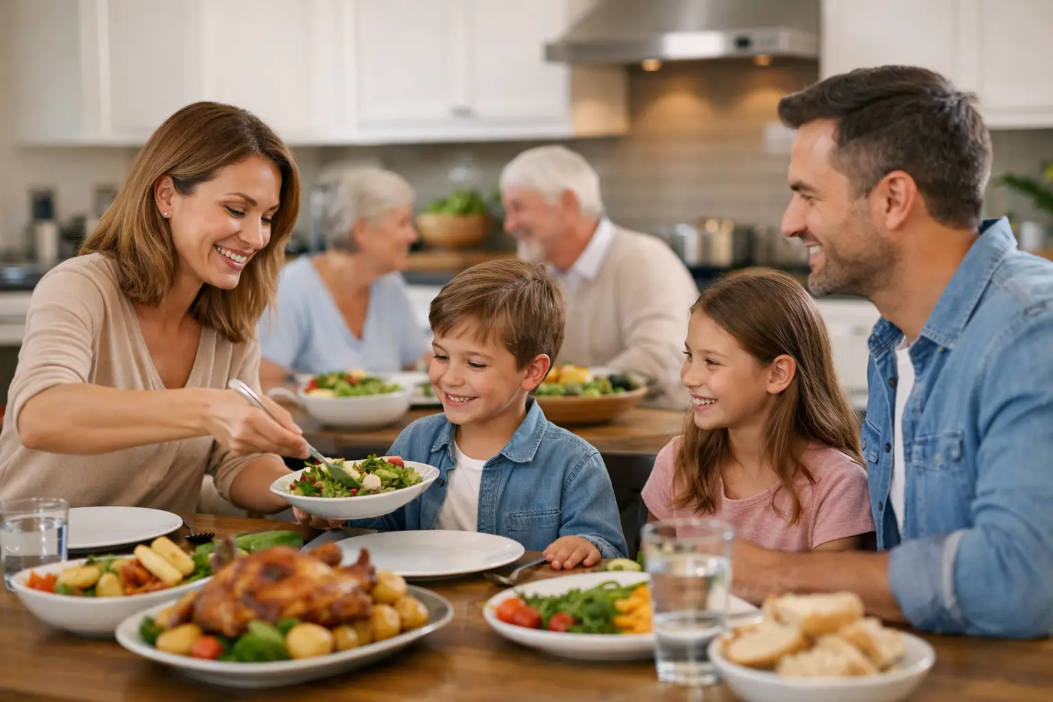 Un repas convivial en famille, sans stress