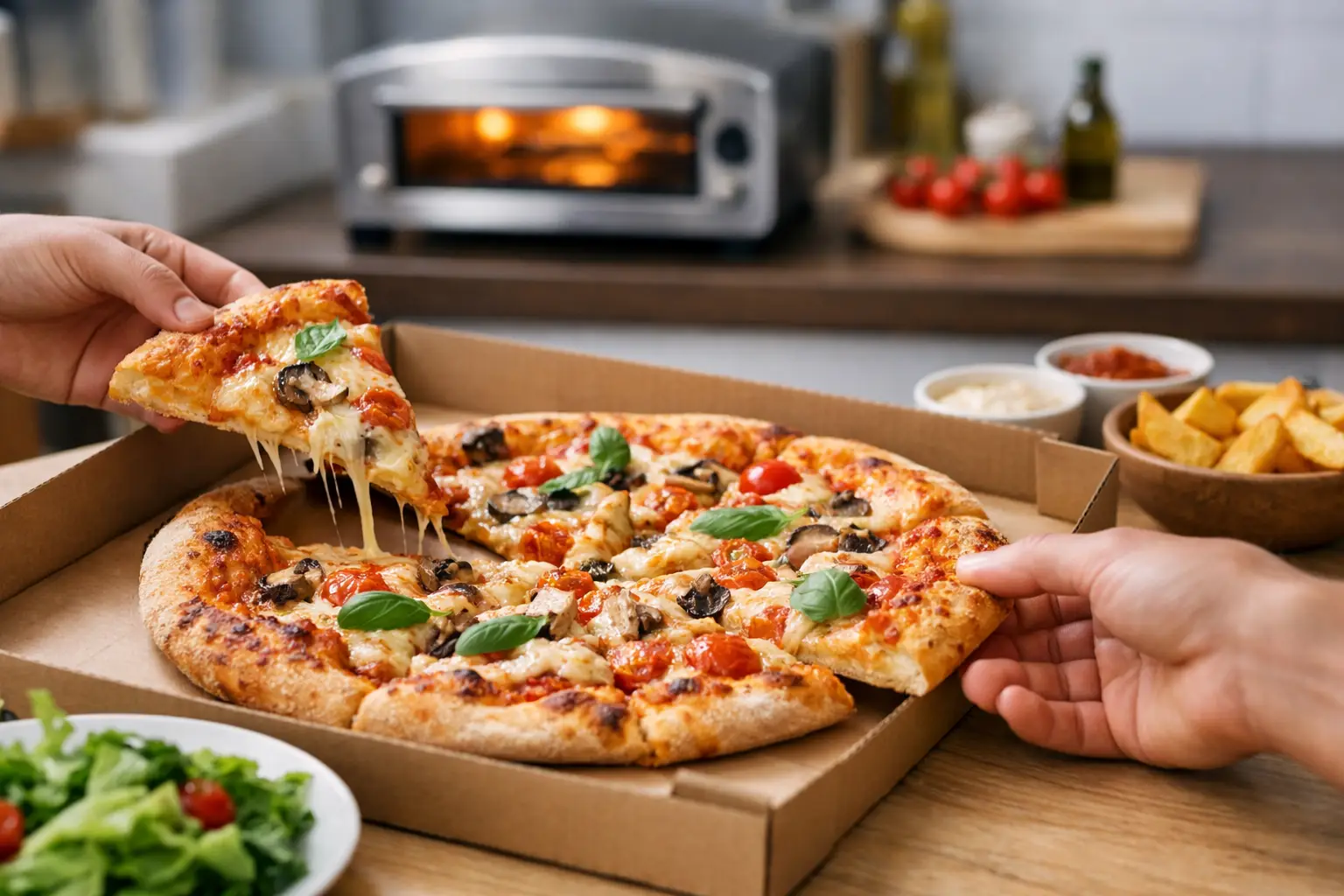 Livraison pizza chaude et artisanale à partager